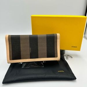 Fendi Pequin Striped Wallet